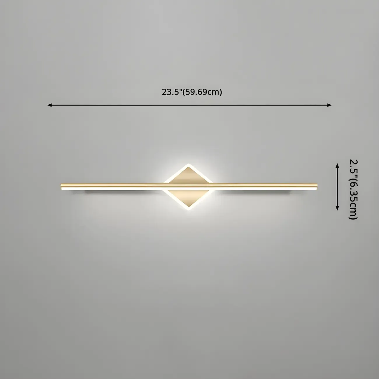 Linear Modern Vanity Light with Geometric Gold Design Image - 20
