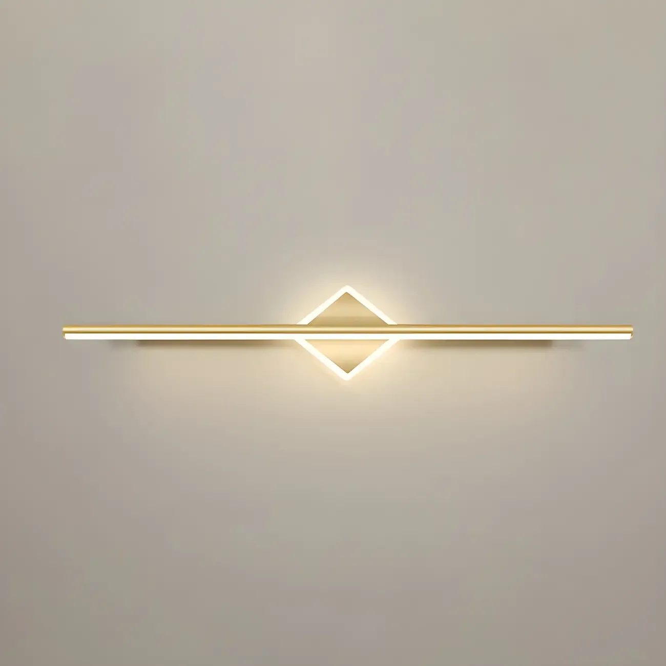 Linear Modern Vanity Light with Geometric Gold Design Image - 21