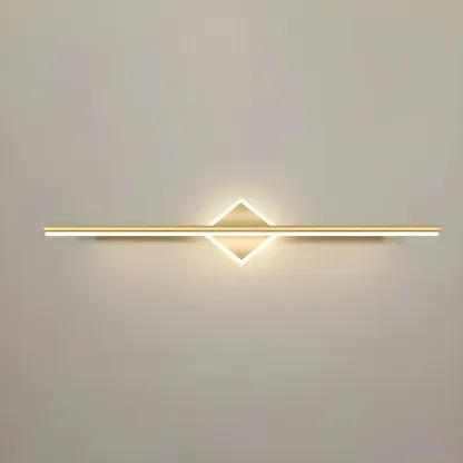 Linear Modern Vanity Light with Geometric Gold Design Image - 21