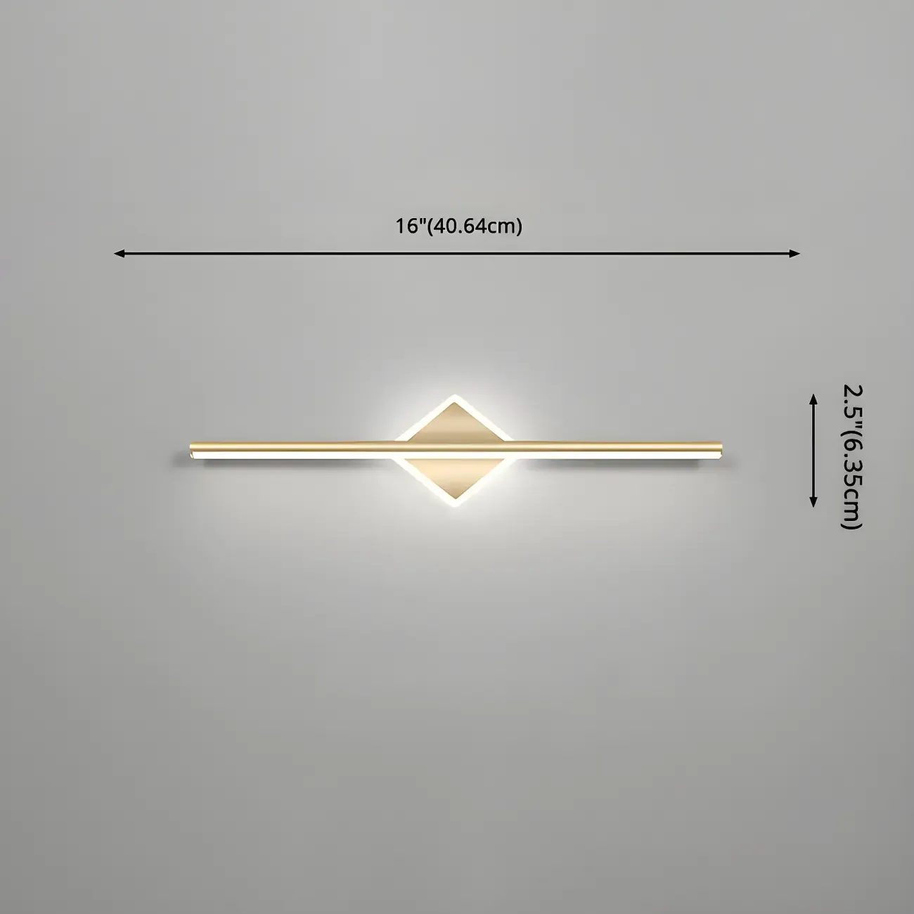 Linear Modern Vanity Light with Geometric Gold Design Image - 22