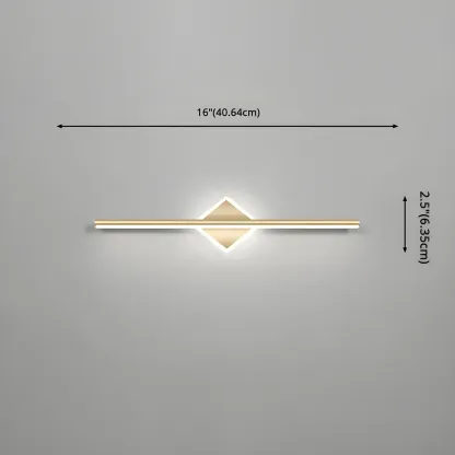 Linear Modern Vanity Light with Geometric Gold Design Image - 22