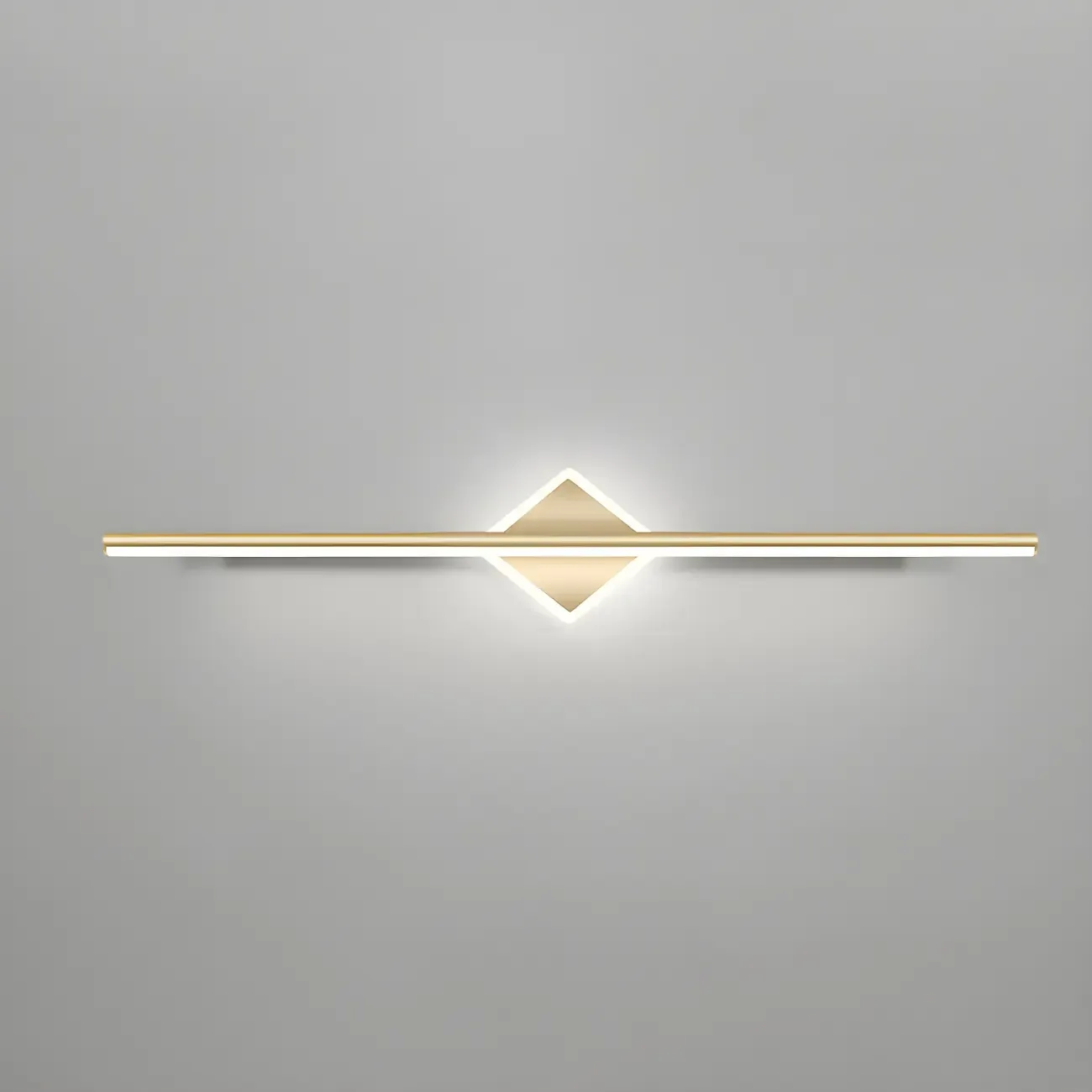 Linear Modern Vanity Light with Geometric Gold Design Image - 23