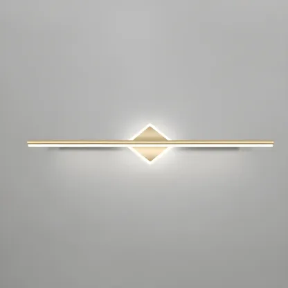 Linear Modern Vanity Light with Geometric Gold Design Image - 23