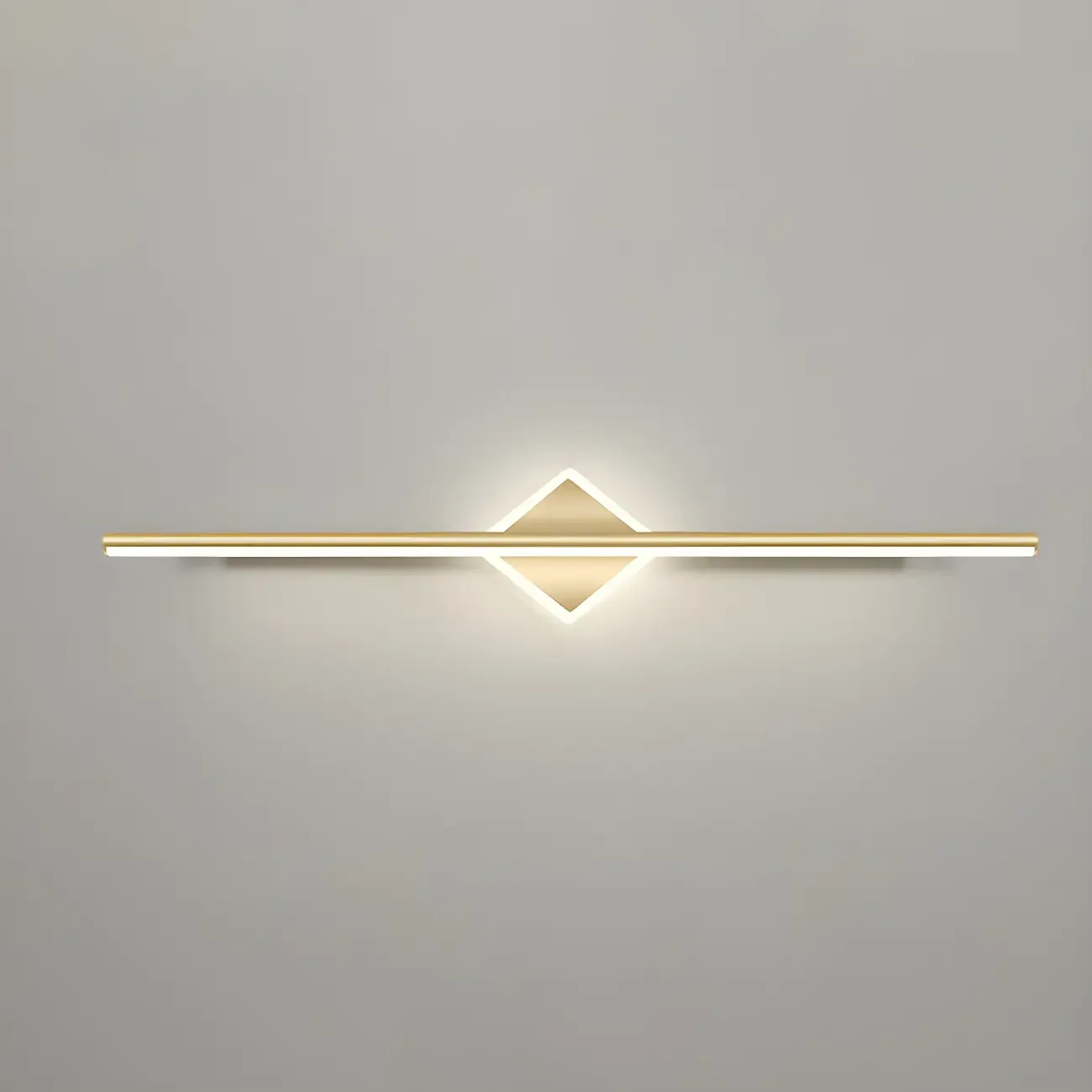 Linear Modern Vanity Light with Geometric Gold Design Image - 24