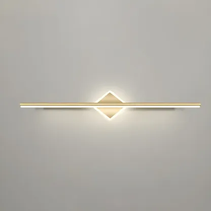 Linear Modern Vanity Light with Geometric Gold Design Image - 24