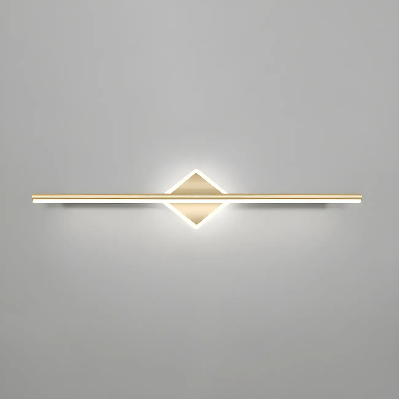 Linear Modern Vanity Light with Geometric Gold Design Image - 27