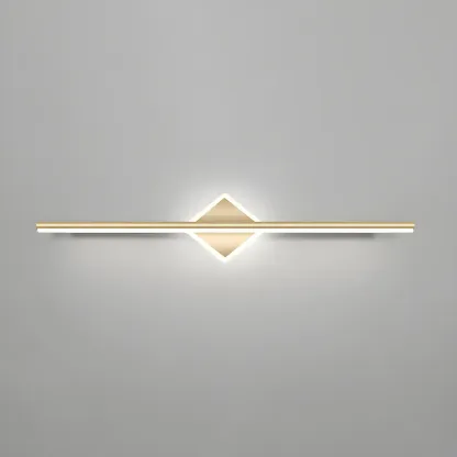 Linear Modern Vanity Light with Geometric Gold Design Image - 27
