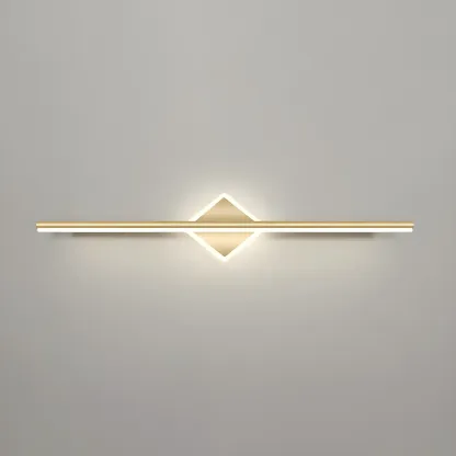 Linear Modern Vanity Light with Geometric Gold Design Image - 29