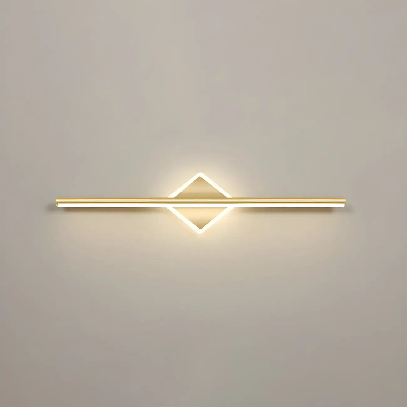 Linear Modern Vanity Light with Geometric Gold Design Image - 31
