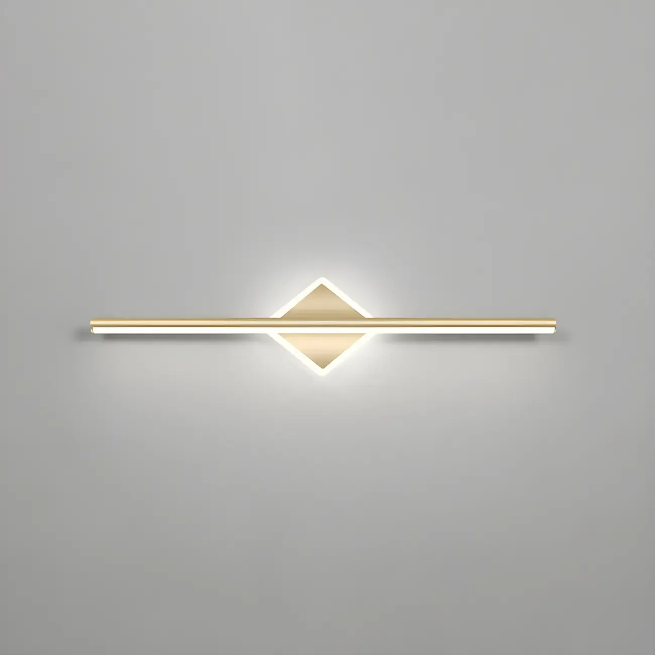 Linear Modern Vanity Light with Geometric Gold Design Image - 32