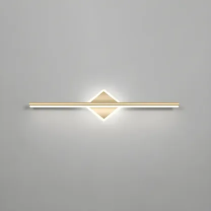 Linear Modern Vanity Light with Geometric Gold Design Image - 32