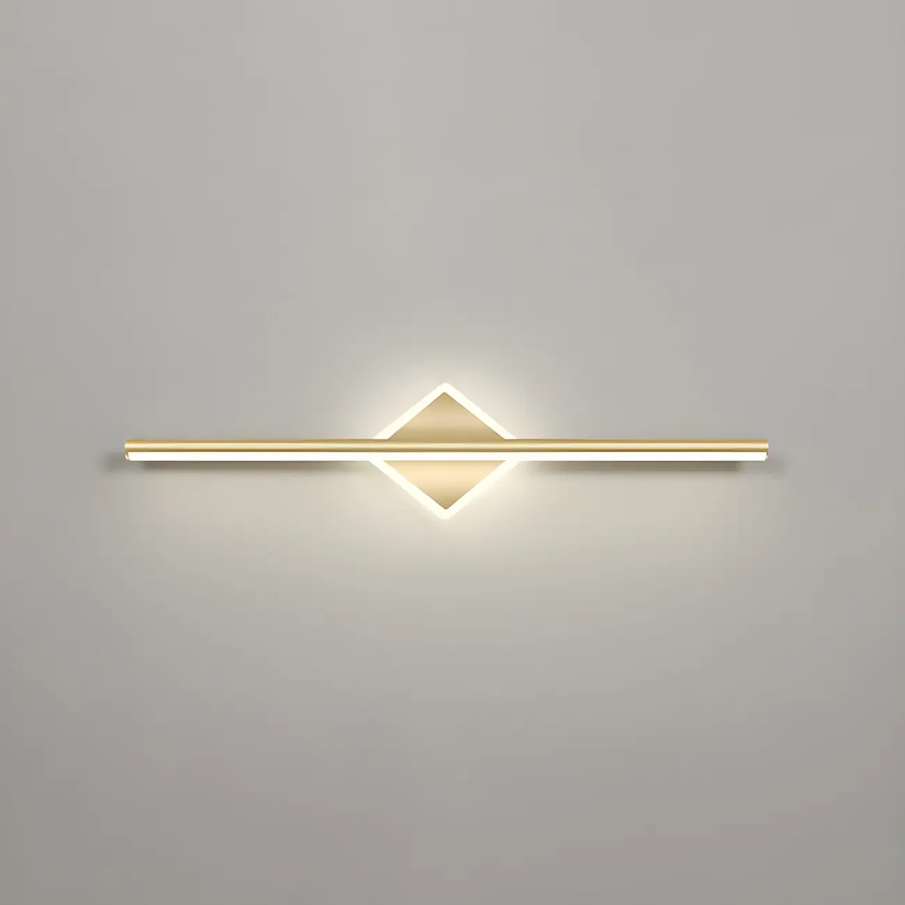 Linear Modern Vanity Light with Geometric Gold Design Image - 33