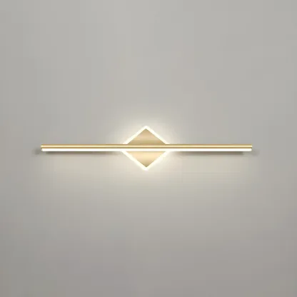 Linear Modern Vanity Light with Geometric Gold Design Image - 33