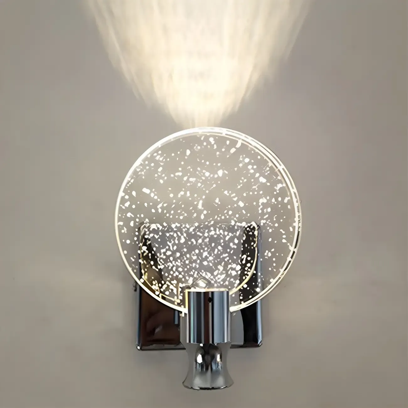 Glam Metal Vanity Sconce Light with Crystal Shade for Bathroom Image - 2