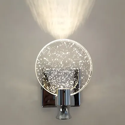 Glam Metal Vanity Sconce Light with Crystal Shade for Bathroom Image - 2