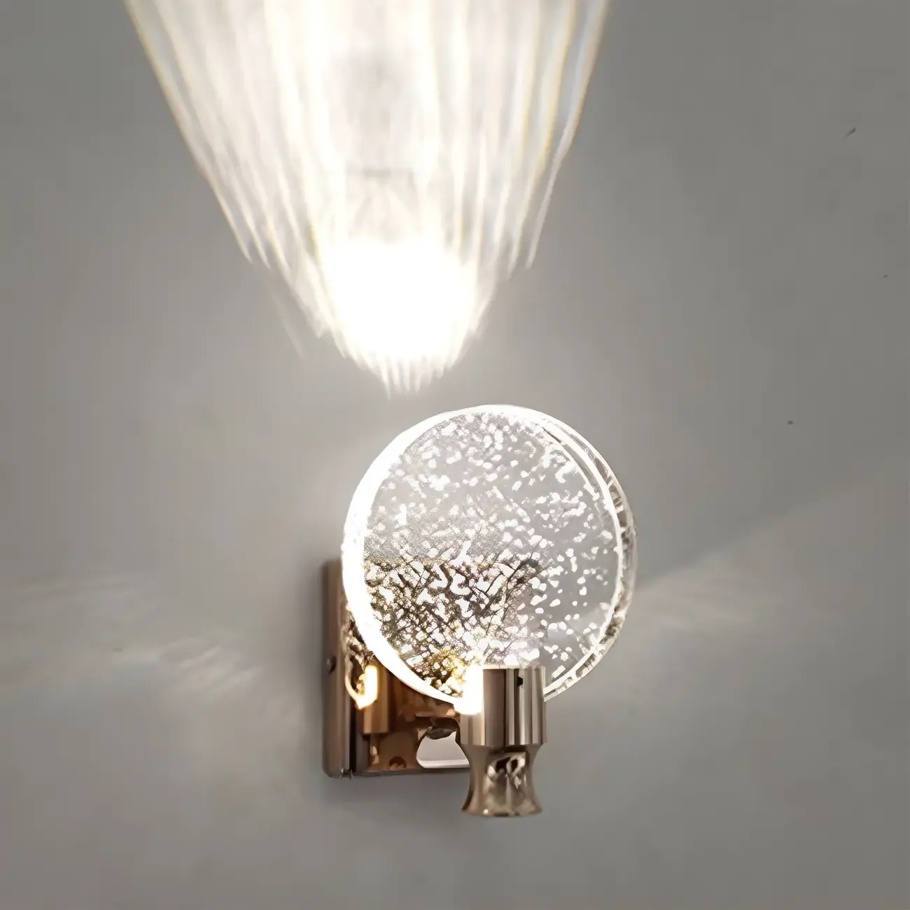 Glam Metal Vanity Sconce Light with Crystal Shade for Bathroom - HomeyFad