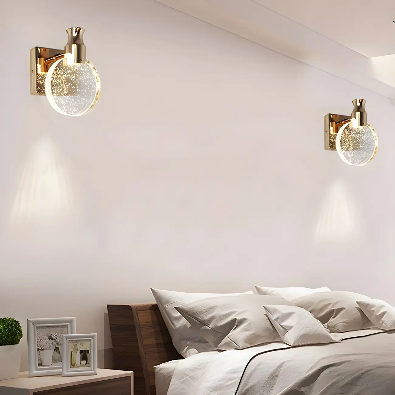 Glam Metal Vanity Sconce Light with Crystal Shade for Bathroom Image - 5 | homeyfad