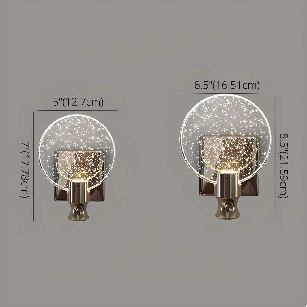 Glam Metal Vanity Sconce Light with Crystal Shade for Bathroom Image - 8