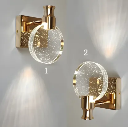 Glam Metal Vanity Sconce Light with Crystal Shade for Bathroom Image - 9