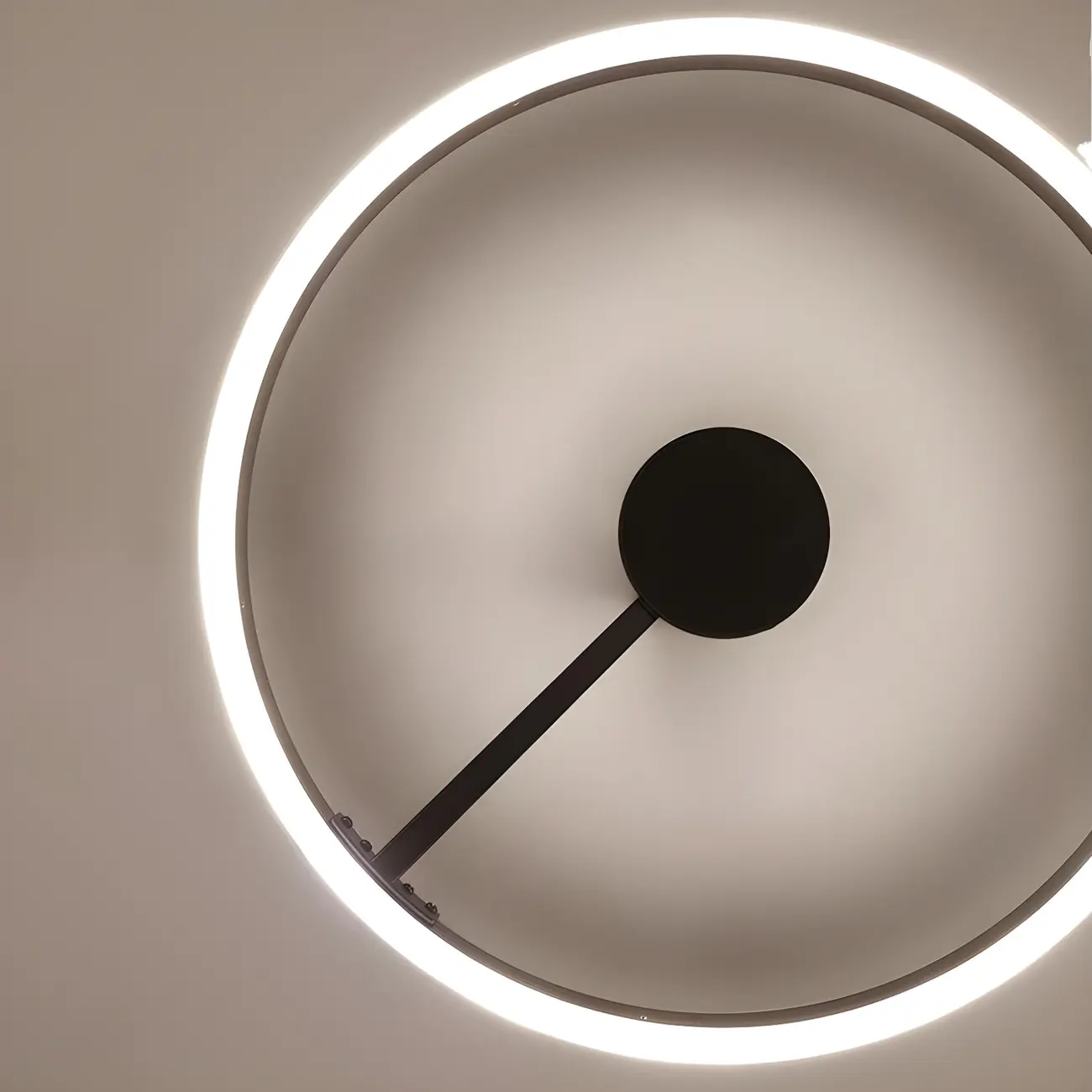 Minimal Circular Ring Acrylic Black LED Ceiling Light Image - 4 | homeyfad