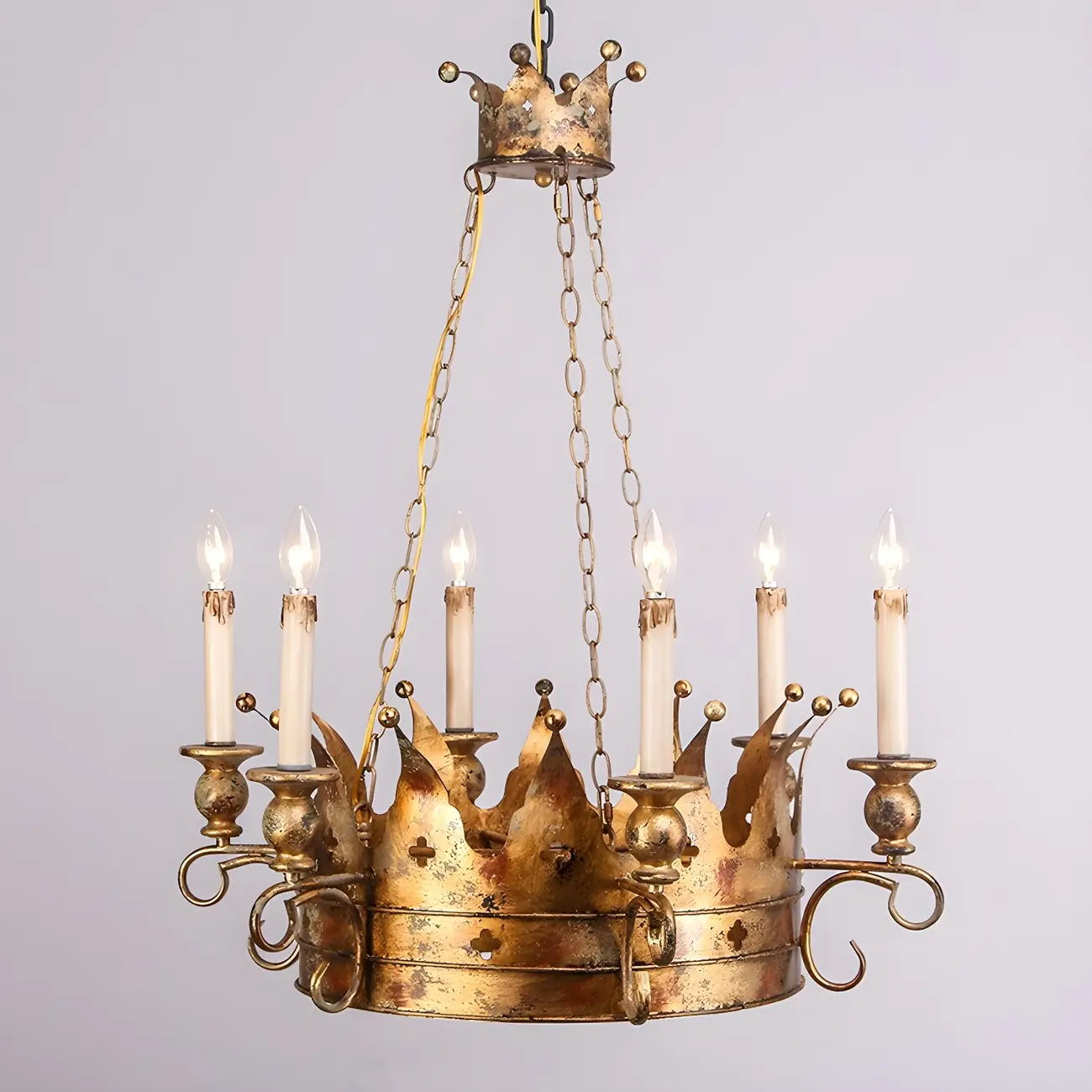 Gold Crown Iron Structure Royal Style Chandelier | homeyfad