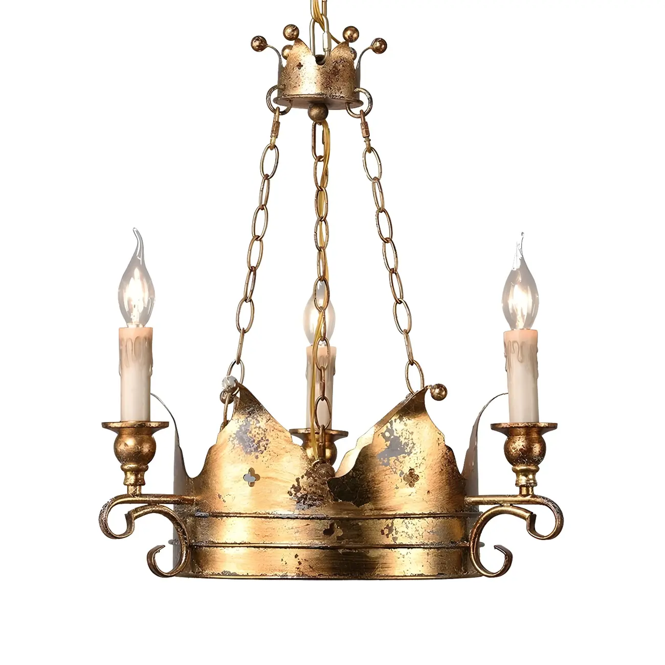 Gold Crown Iron Structure Royal Style Chandelier | homeyfad