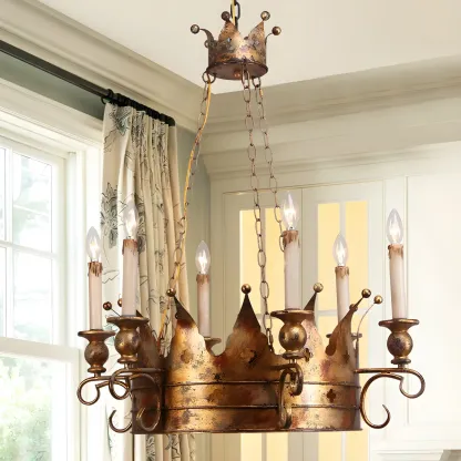 Gold Crown Iron Structure Royal Style Chandelier