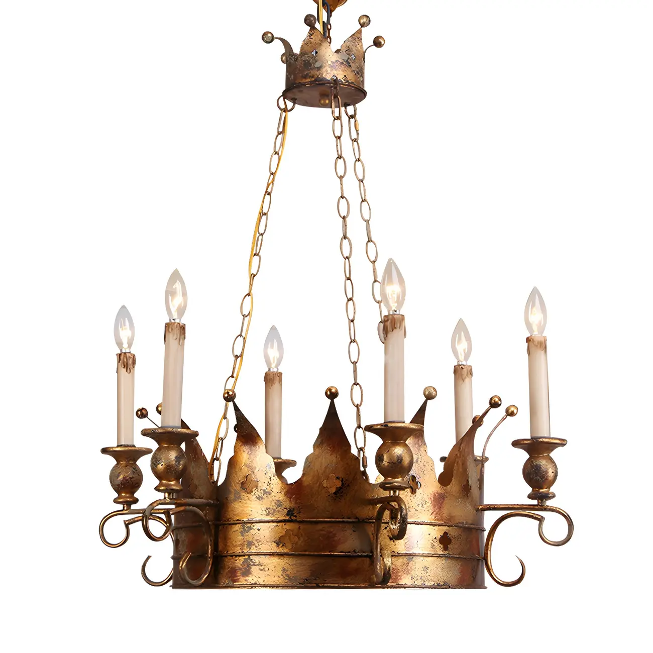 Gold Crown Iron Structure Royal Style Chandelier | homeyfad