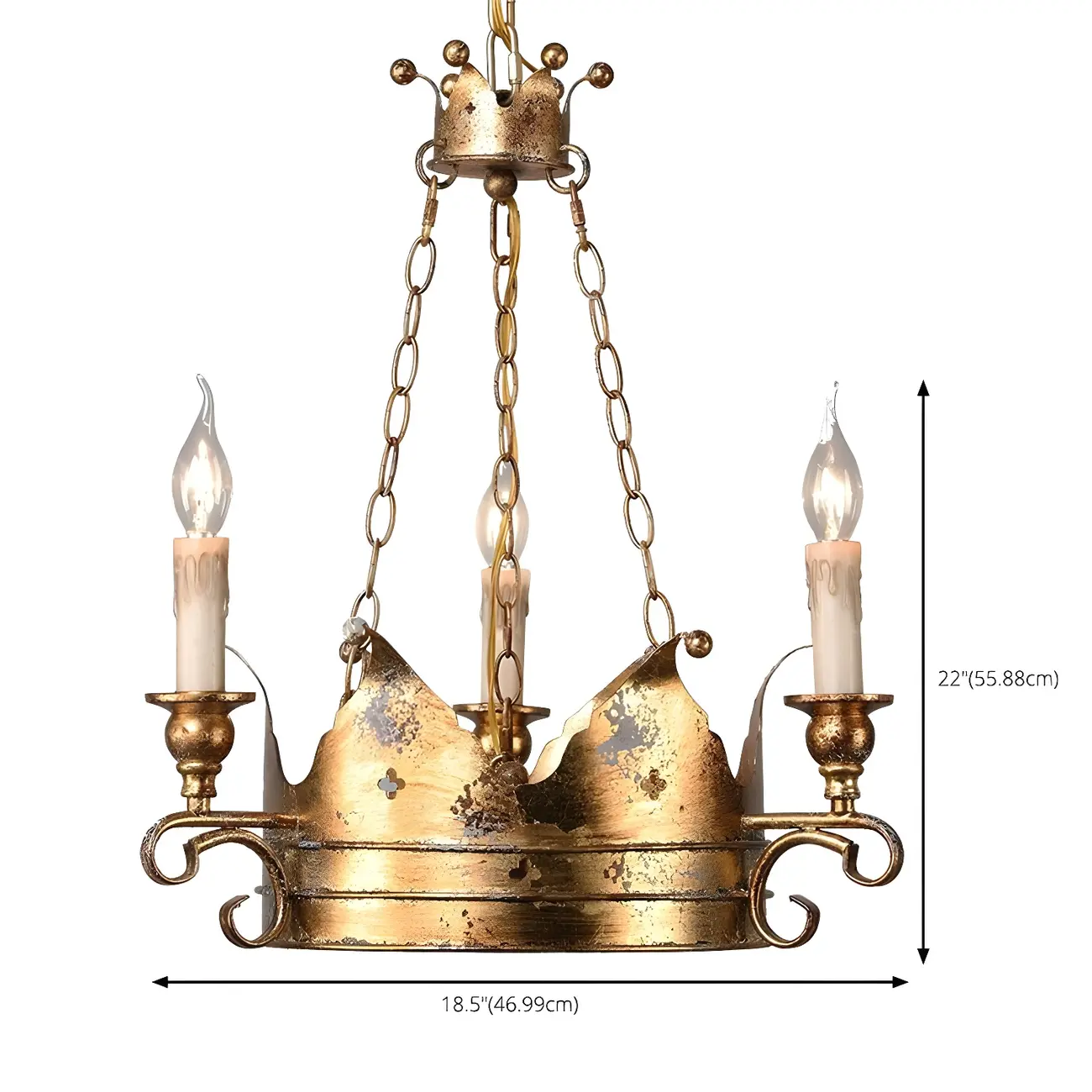 Gold Crown Iron Structure Royal Style Chandelier | homeyfad