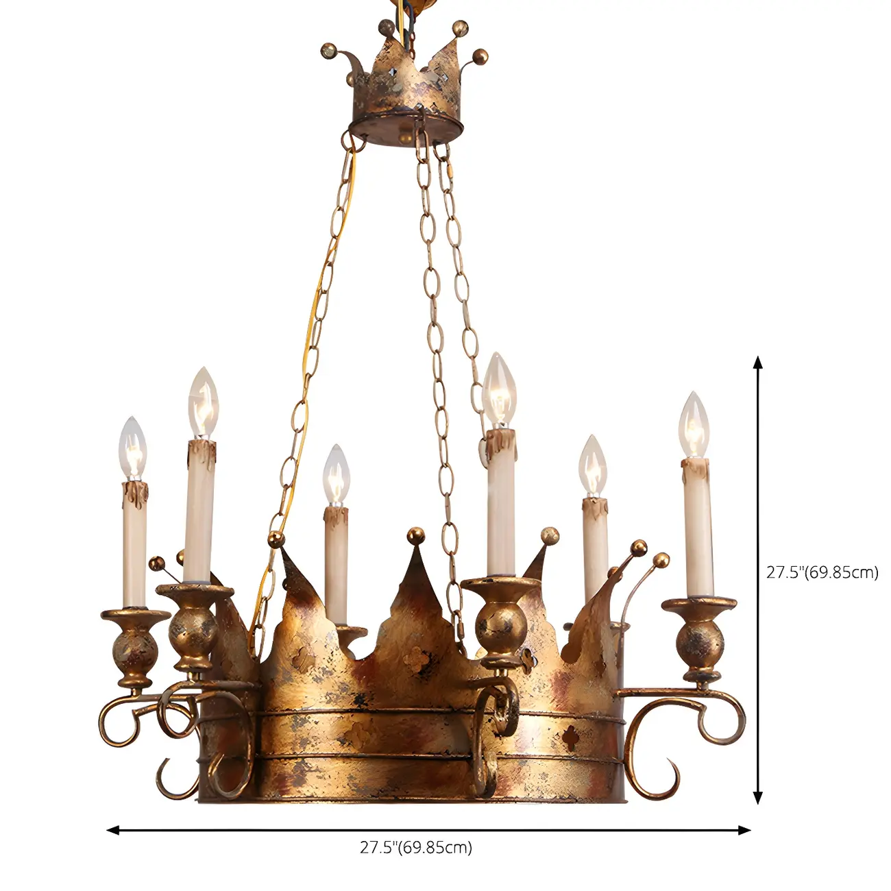 Gold Crown Iron Structure Royal Style Chandelier | homeyfad
