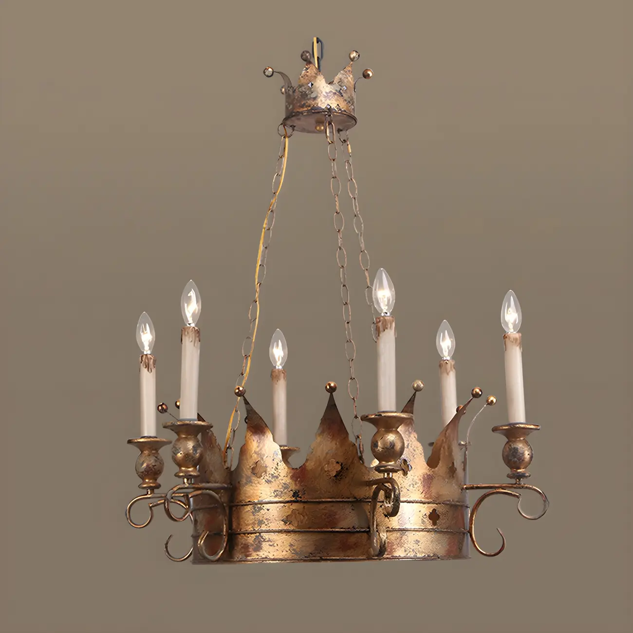 Gold Crown Iron Structure Royal Style Chandelier | homeyfad