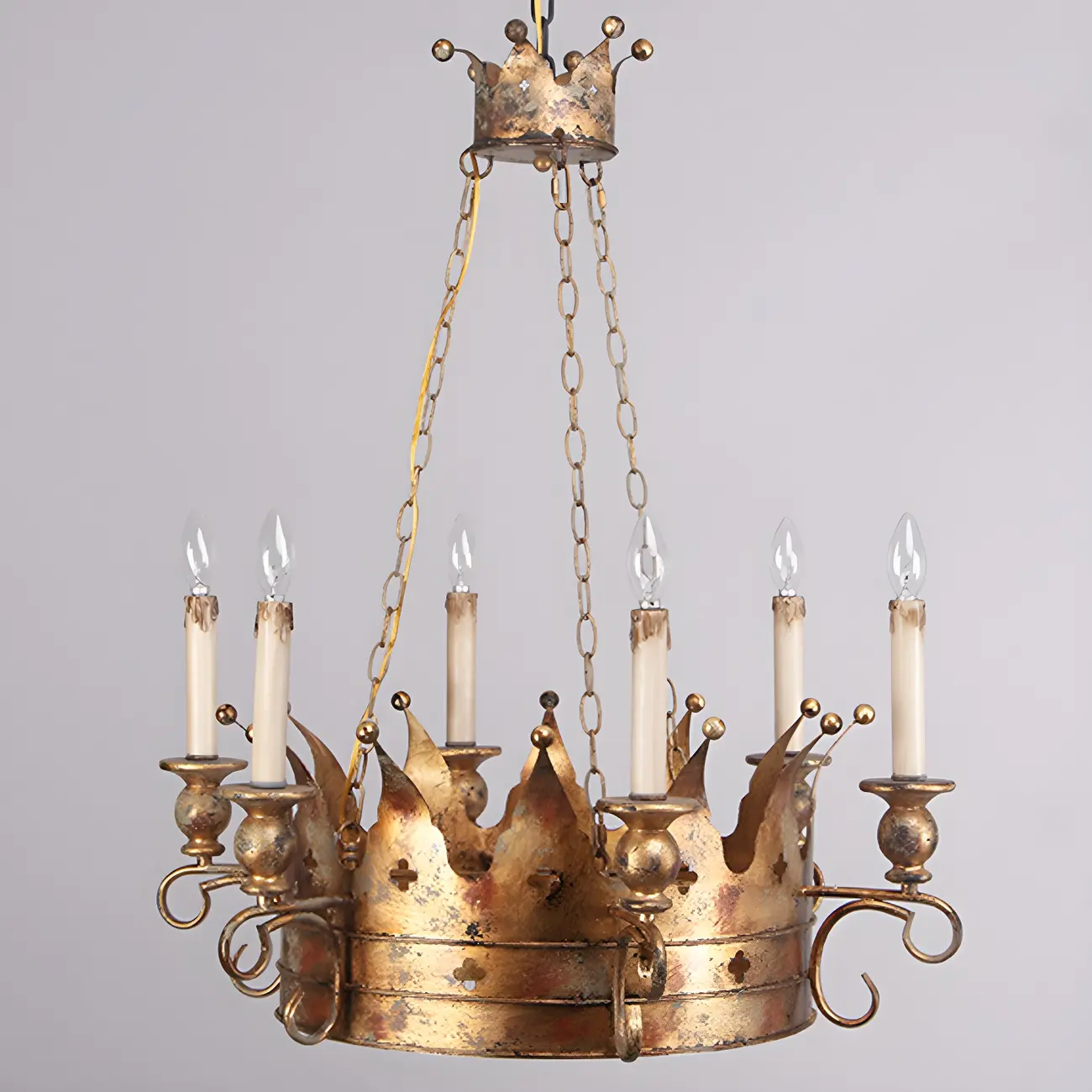 Gold Crown Iron Structure Royal Style Chandelier | homeyfad