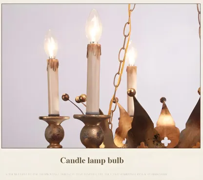 Gold Crown Iron Structure Royal Style Chandelier