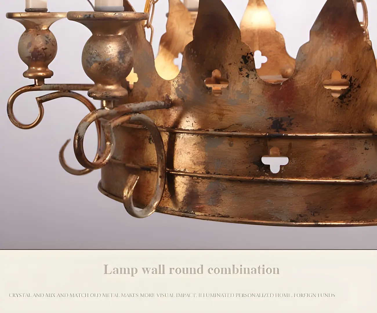 Gold Crown Iron Structure Royal Style Chandelier | homeyfad