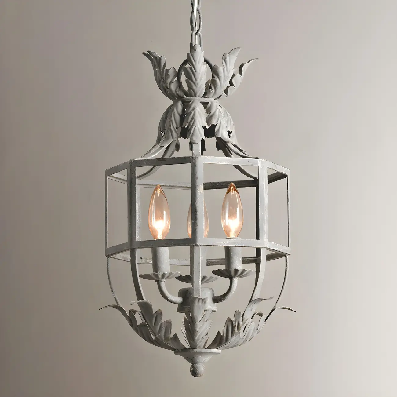 Classic Industrial Gray Lantern Candelabra Chandelier Image - 1 | homeyfad