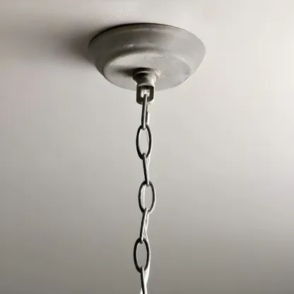 Classic Industrial Gray Lantern Candelabra Chandelier Image - 5