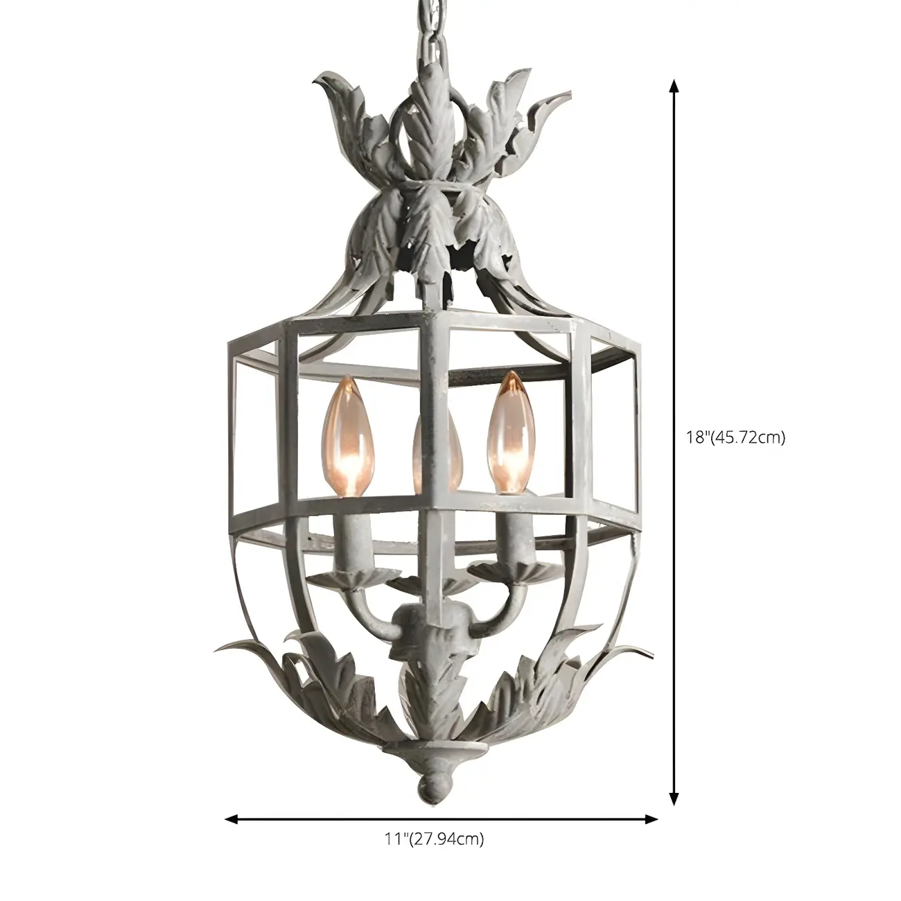 Classic Industrial Gray Lantern Candelabra Chandelier Image - 8 | homeyfad
