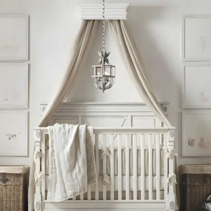 Classic Industrial Gray Lantern Candelabra Chandelier Image - 2