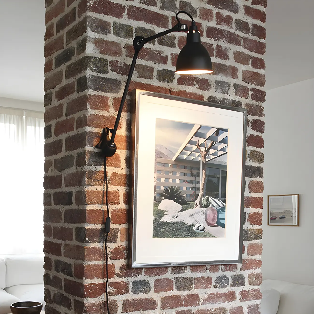 Industrial Metal Black Adjustable Swing Arm Wall Light Image - 2 | homeyfad