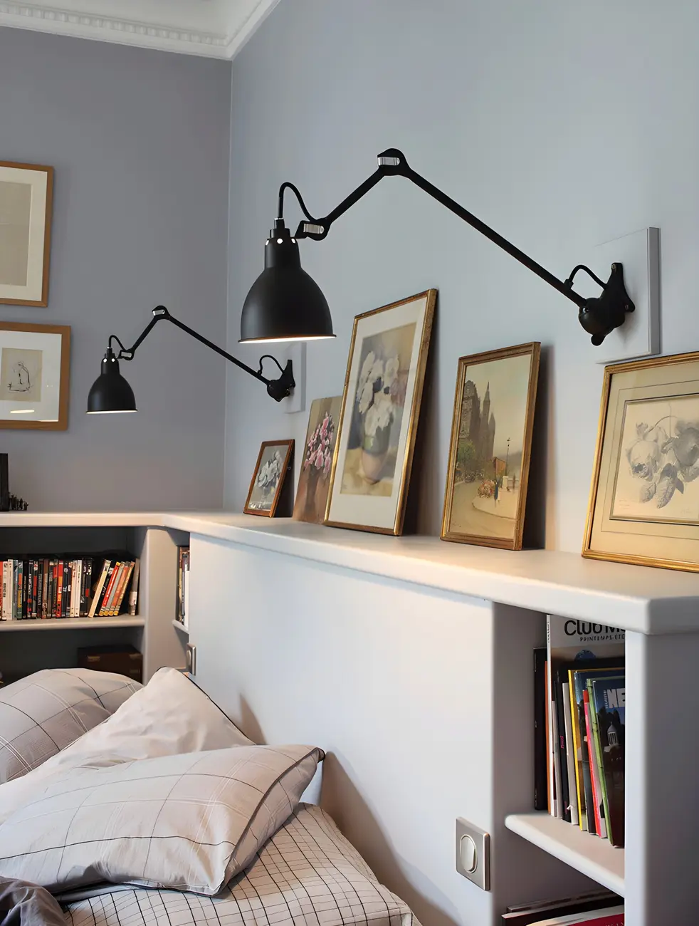 Industrial Metal Black Adjustable Swing Arm Wall Light Image - 3 | homeyfad