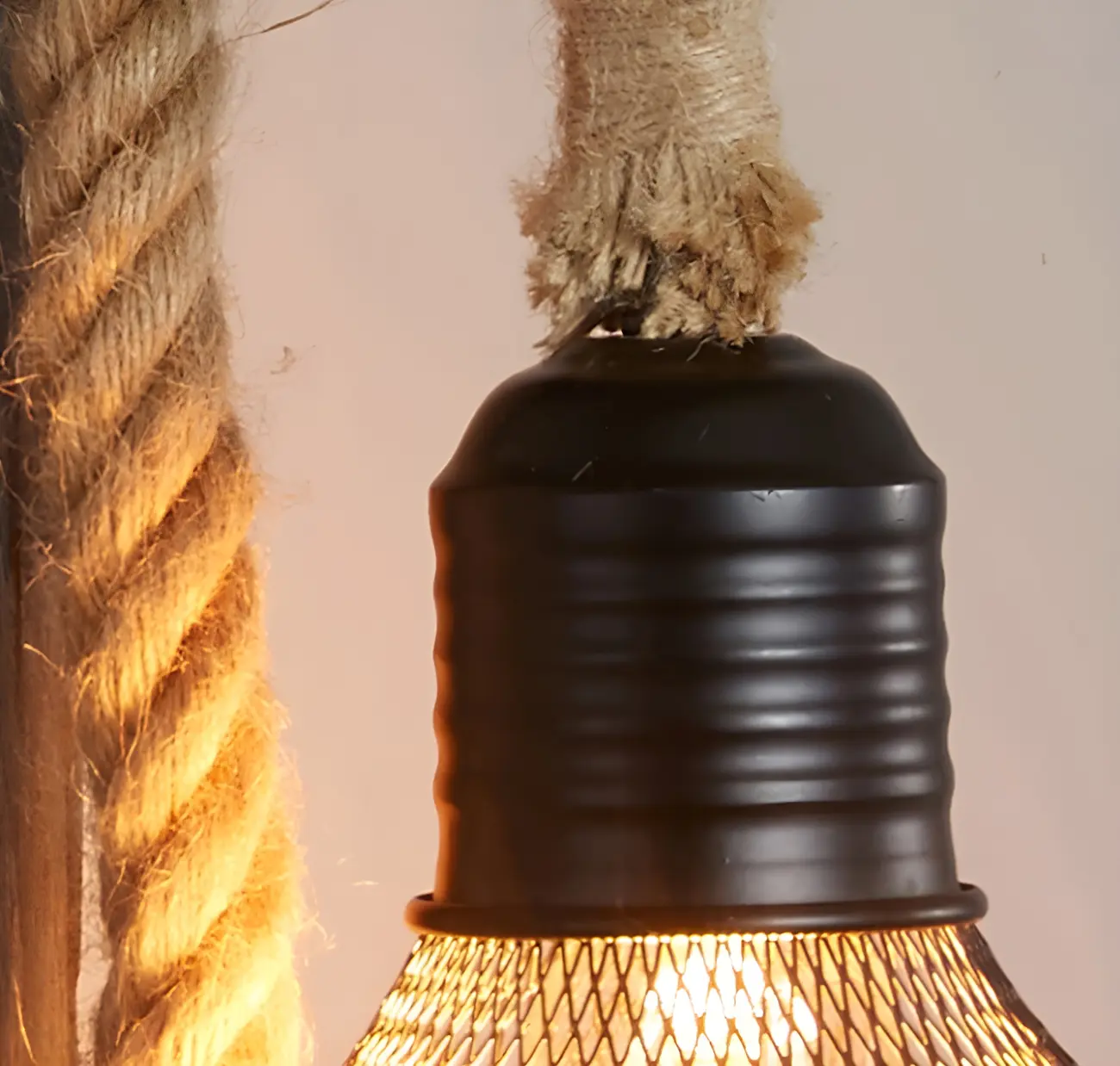 Vintage Industrial Rope Wall Light for Rustic Decor Image - 15 | homeyfad