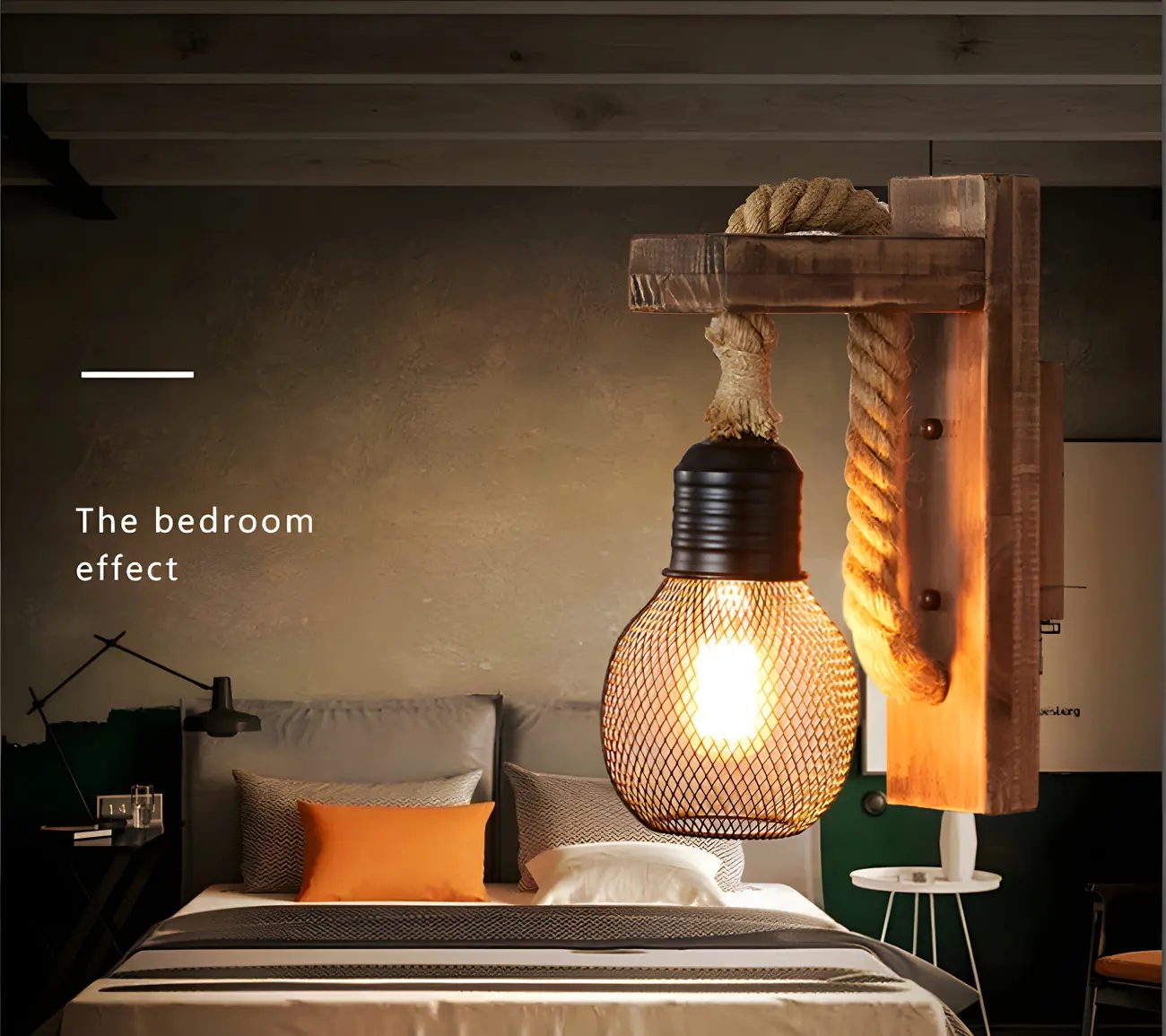 Vintage Industrial Rope Wall Light for Rustic Decor Image - 16 | homeyfad