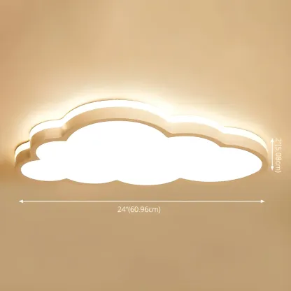 Dimmable LED Cloud Shape Flush Mount Ceiling Light for Kids