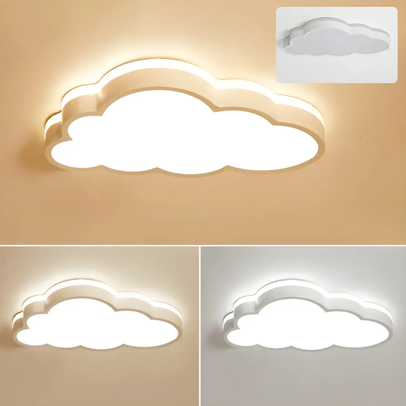 Dimmable LED Cloud Shape Flush Mount Ceiling Light for Kids