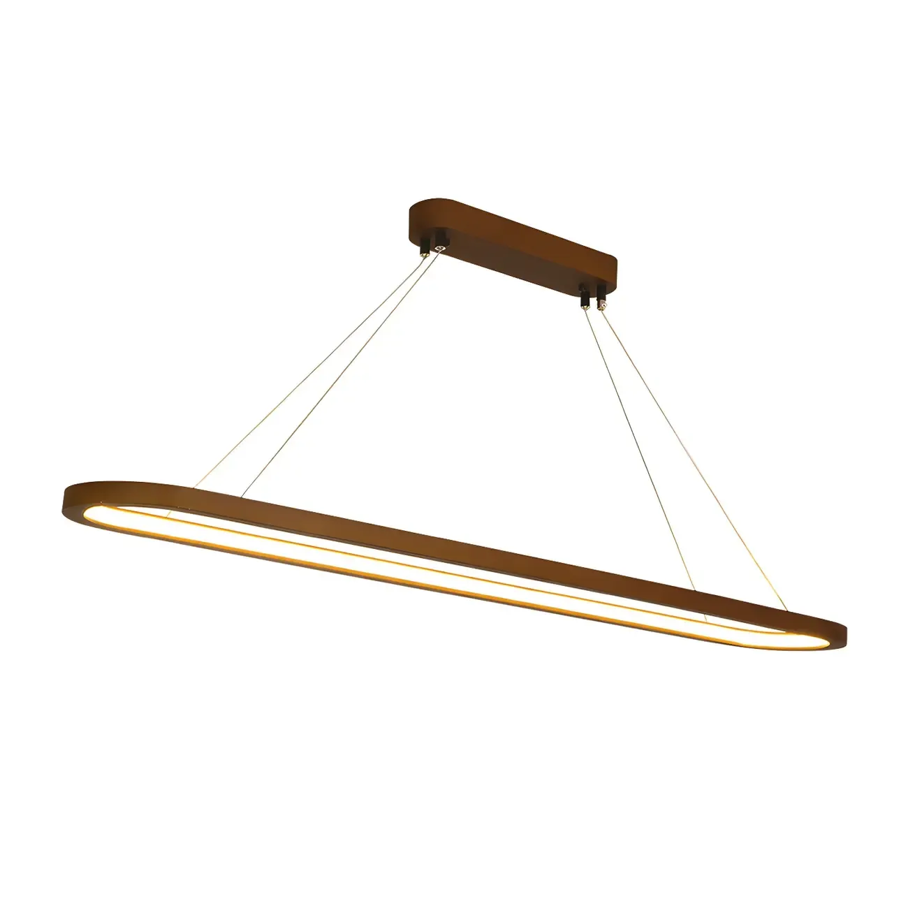 Modern Wood Oval Island Pendant Light for Kitchen Image - 9