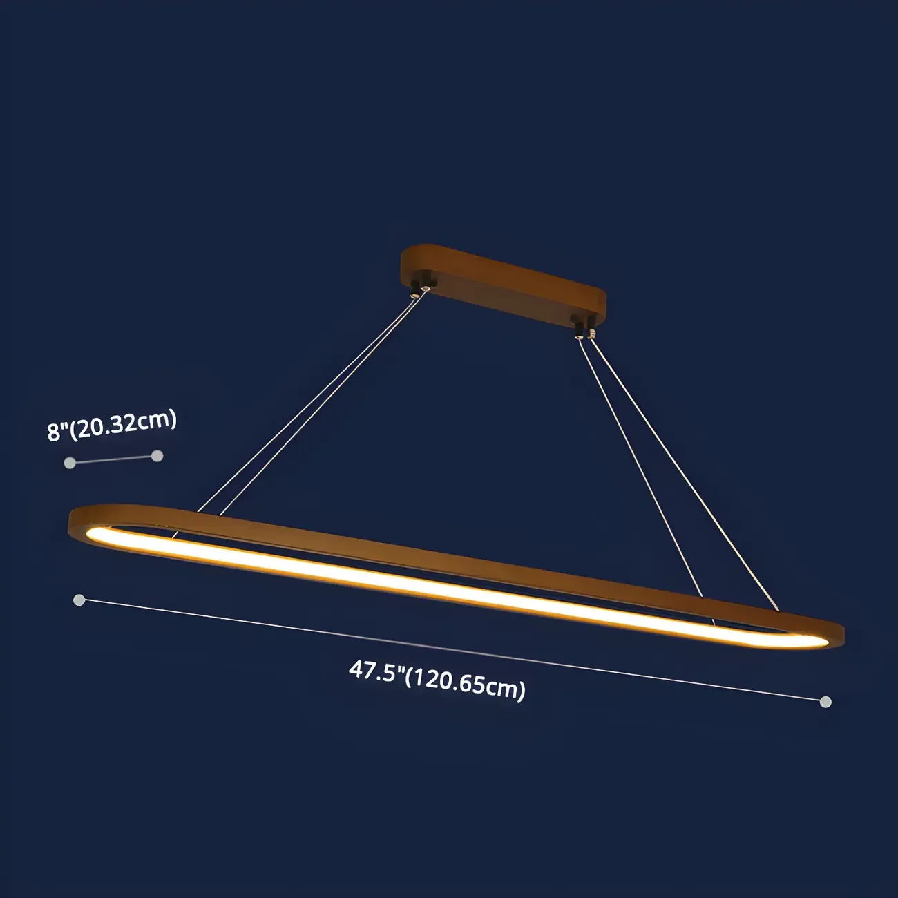 Modern Wood Oval Island Pendant Light for Kitchen Image - 10