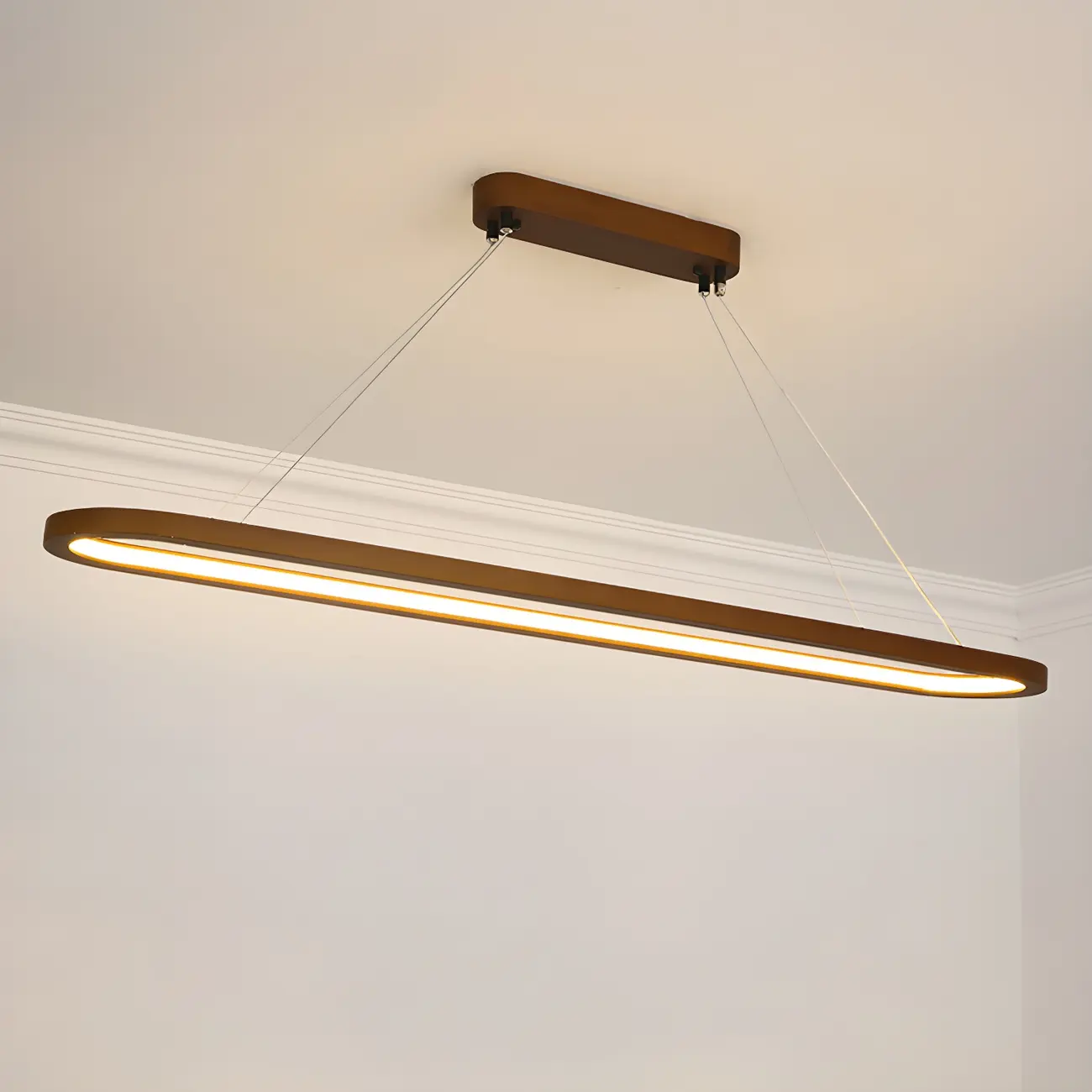 Modern Wood Oval Island Pendant Light for Kitchen Image - 5 | homeyfad