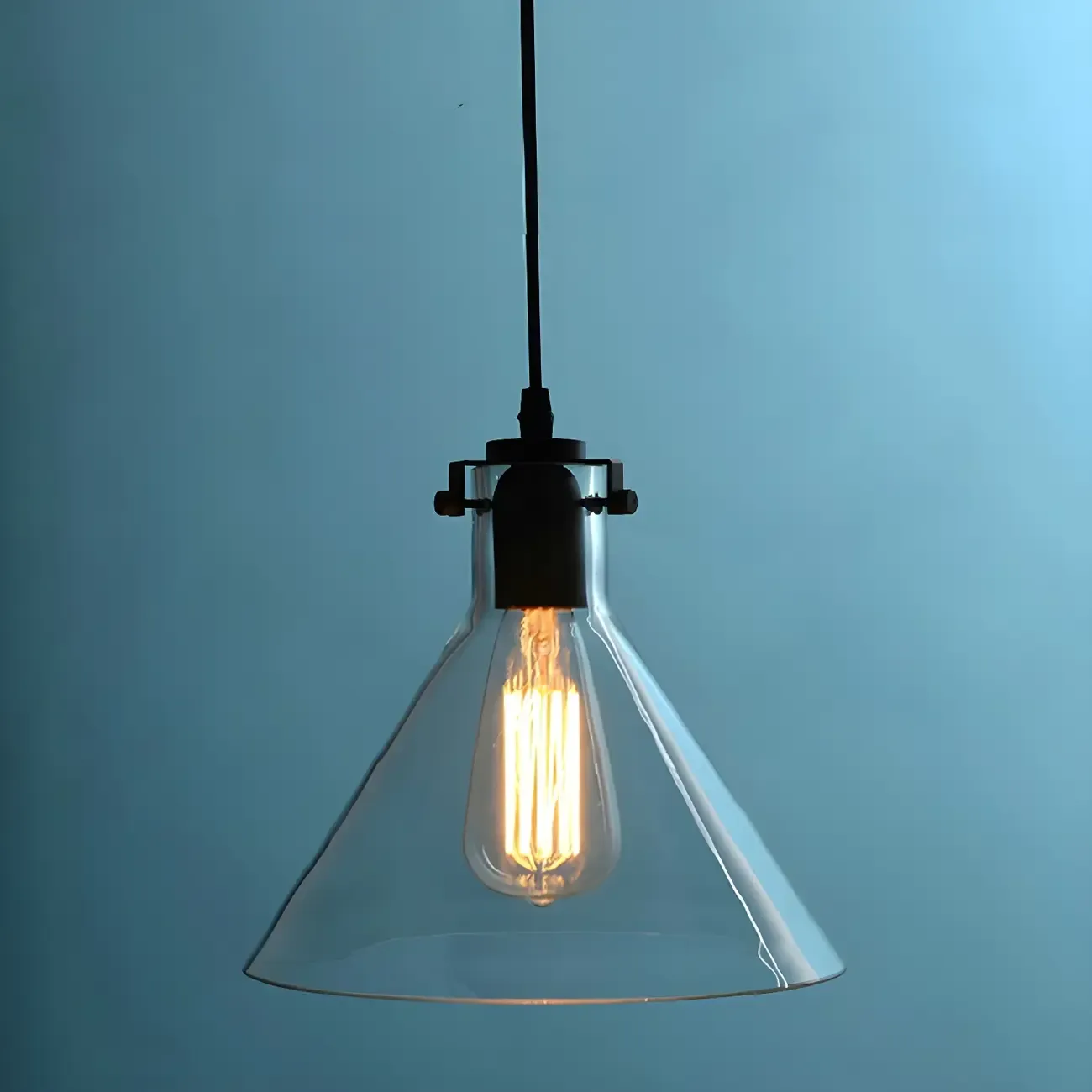 Industrial Clear Glass Mini Pendant Light for Corridor Image - 3