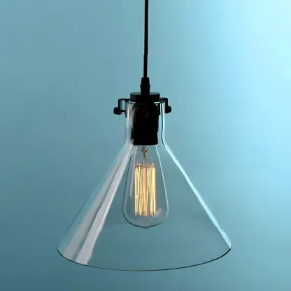 Industrial Clear Glass Mini Pendant Light for Corridor Image - 4