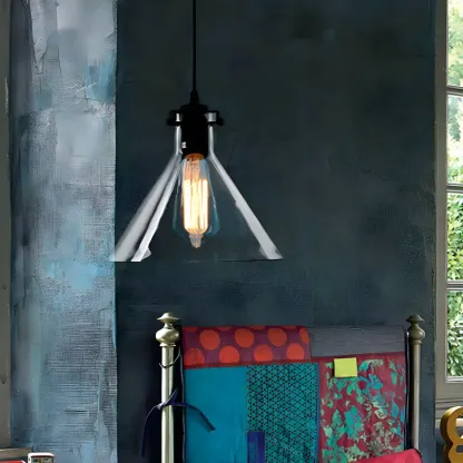 Industrial Clear Glass Mini Pendant Light for Corridor Image - 5